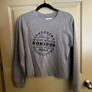 maeve by anthropologie bonjour grey sweatshirt in XS